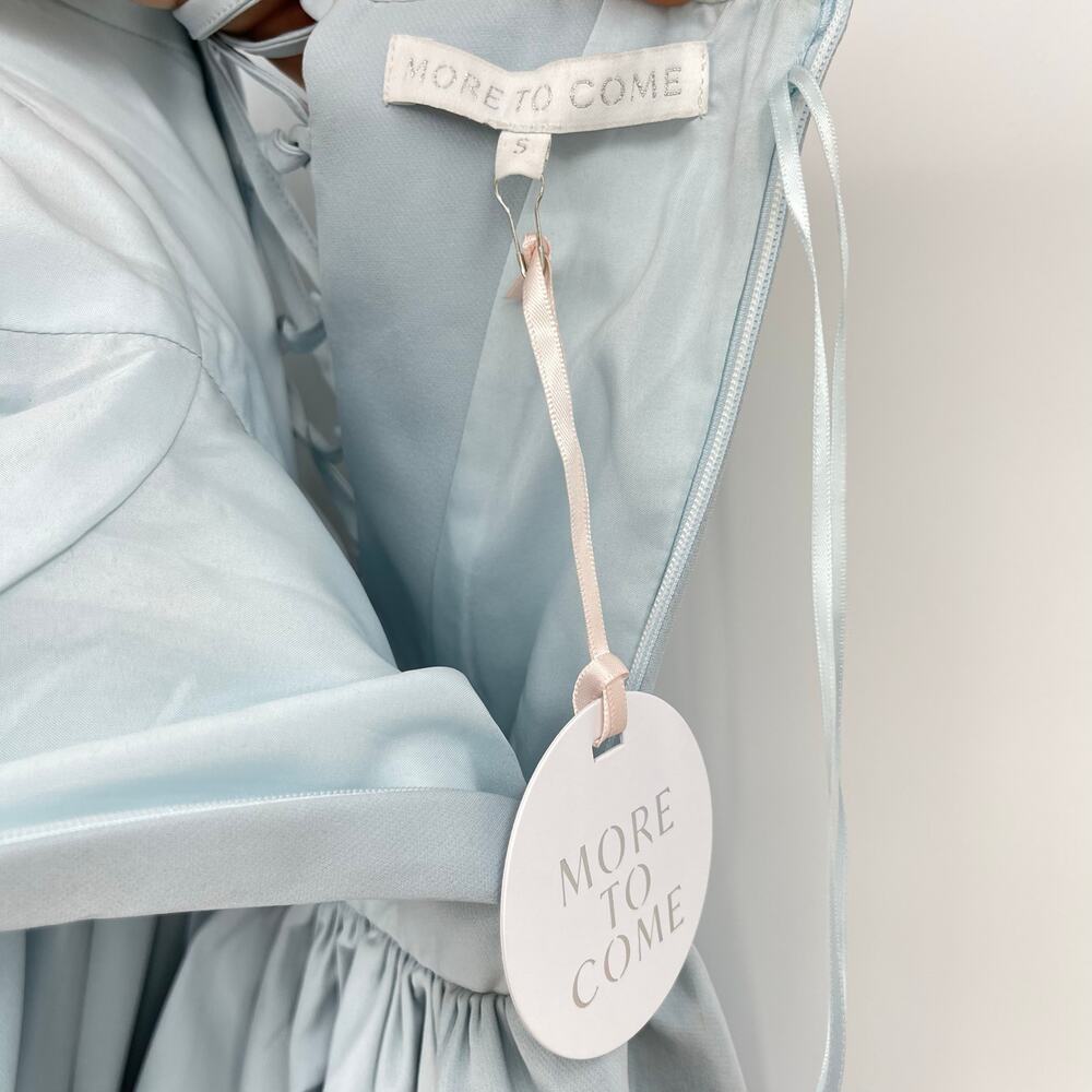 Strapless Light Blue Mini Dress with Corset Bodice - Picture 5 of 16